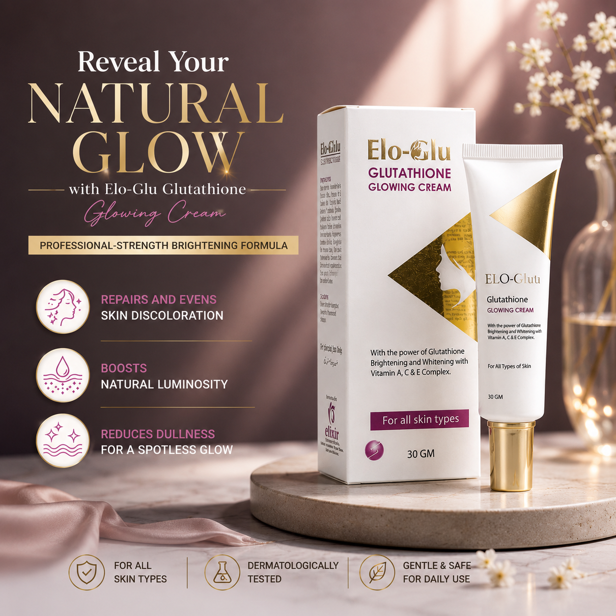 Elo-Gluta Glowing Cream – Skin Brightening & Anti-Aging